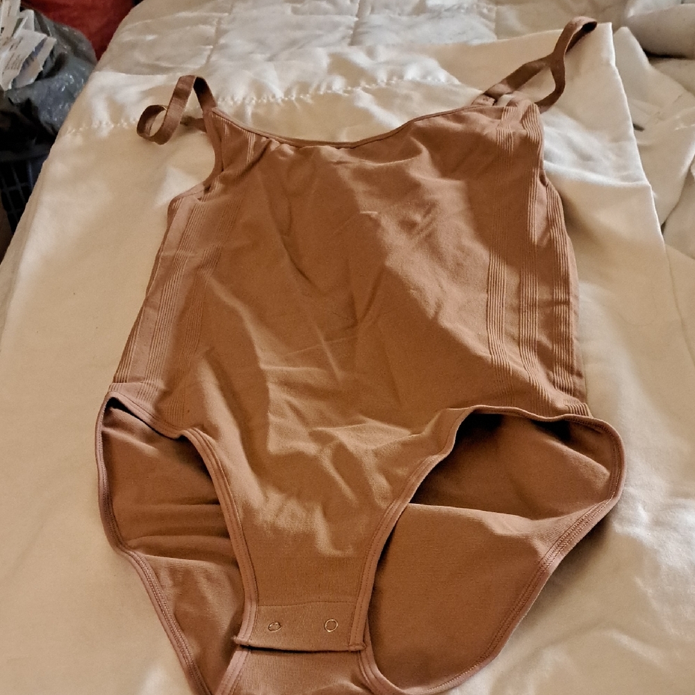 ADIDAS Brown Ribbed Bodysuit M